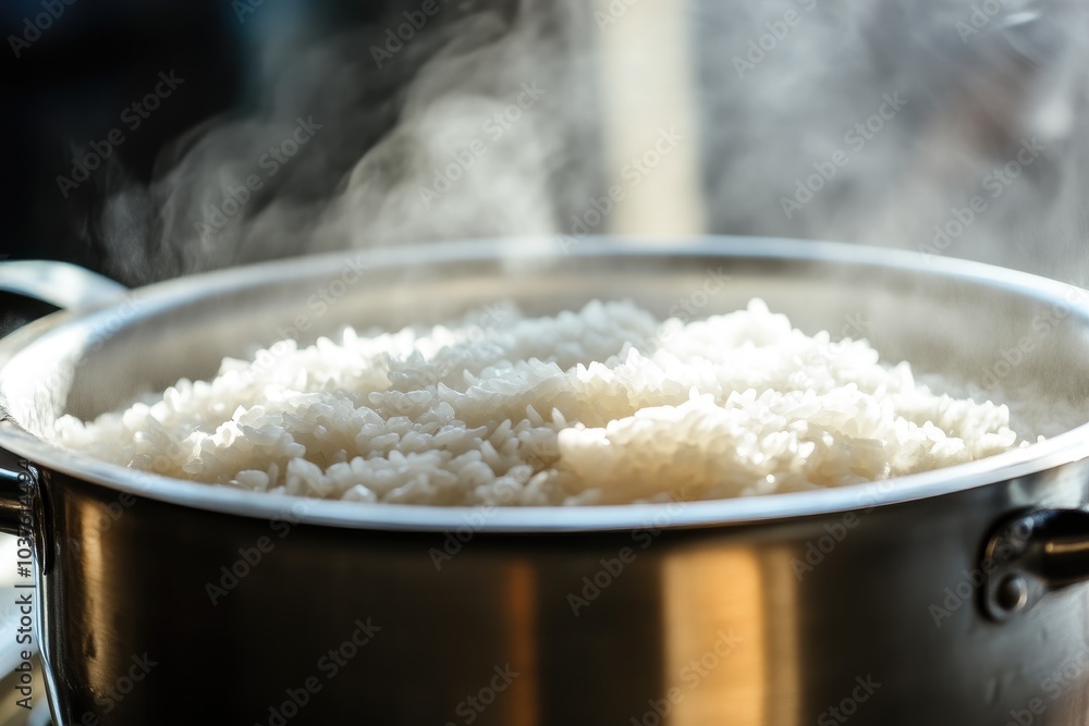 Texture of Rice as It Cooks in Water