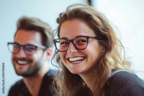 Smiling Team Members Enjoying a Fun Office Moment