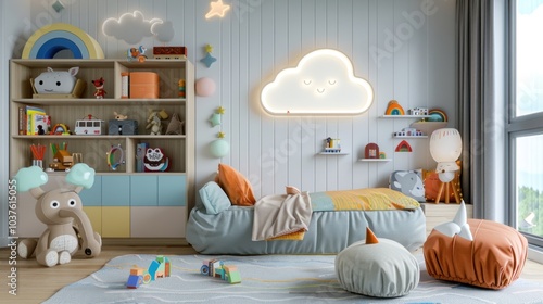 Baby room with toys and cute furniture