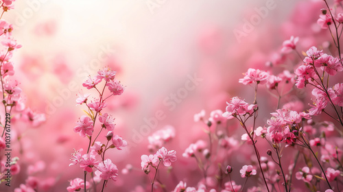 Wallpaper Mural Delicate Pink Flowers in Bloom: A Floral Springtime Delight Torontodigital.ca