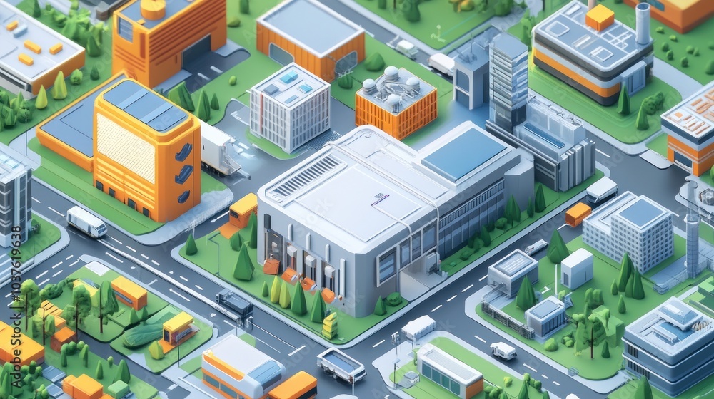 A stylized cityscape featuring buildings, roads, and vehicles in a vibrant, modern design. A stylized cityscape featuring buildings, roads, and vehicles in a vibrant, modern design.