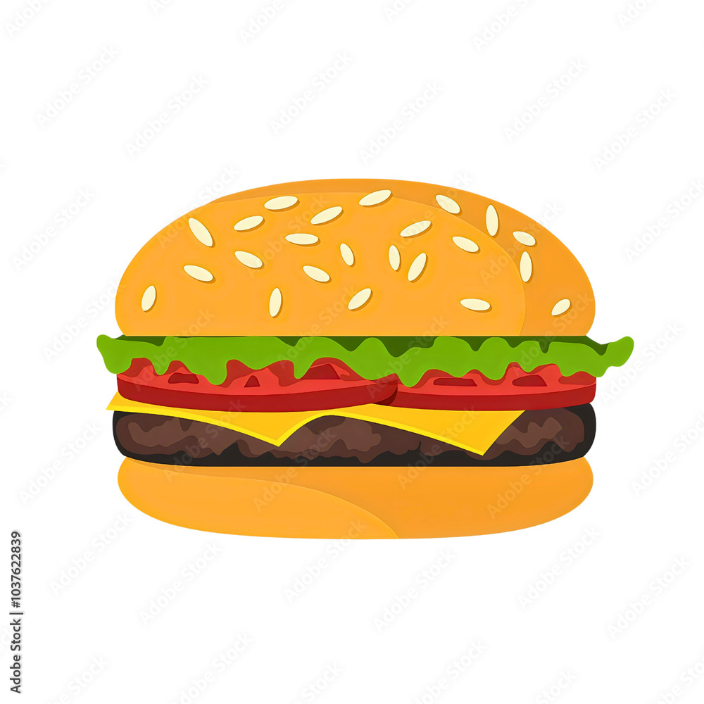 Classic hamburger icon isolated, distinctive fast food flat pictogram, iconic restaurant sandwich sign, bold menu illustration burger, symbolic meal design Classic hamburger icon isolated, distinctive fast food flat pictogram, iconic restaurant sandwich sign, bold menu illustration burger, symbolic meal design