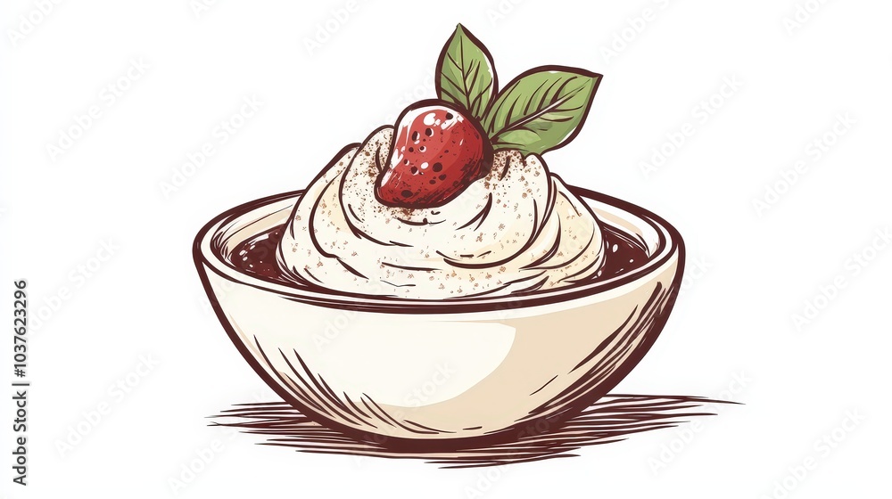 Zuppa Inglese Italy Simple Doodle Tattoo Design on White Background with Low Details, Saturation, and Contrast Zuppa Inglese Italy Simple Doodle Tattoo Design on White Background with Low Details, Saturation, and Contrast