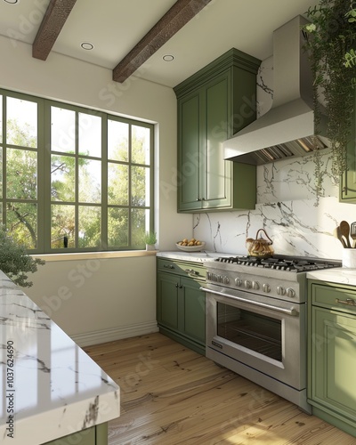 Aesthetic Kitchen Design green themed elegant kitchen with modern vibe