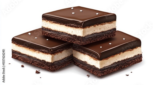 Traditional Nanaimo Bar Canada Clipart Set of 4 Simple Color Designs on White Background