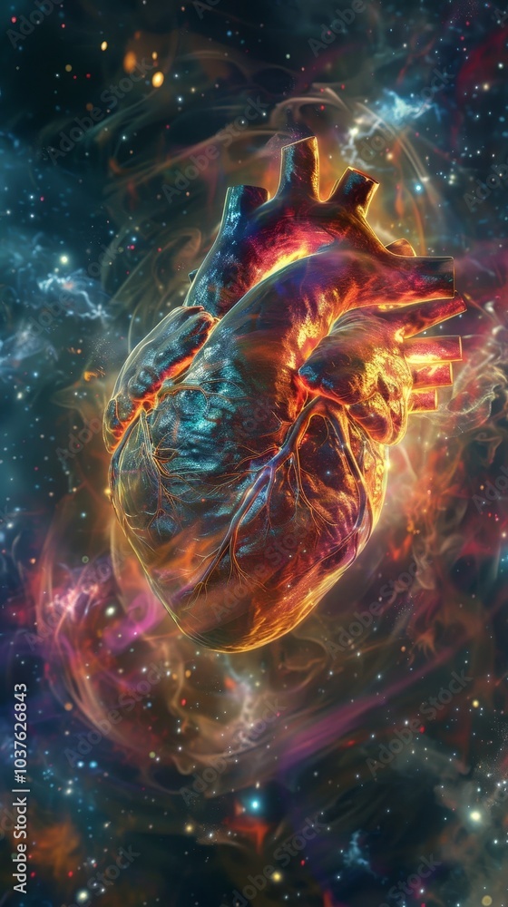 A heart with red flames coming out of it. The heart is surrounded by smoke and fire. The image has a dark and ominous mood A heart with red flames coming out of it. The heart is surrounded by smoke and fire. The image has a dark and ominous mood