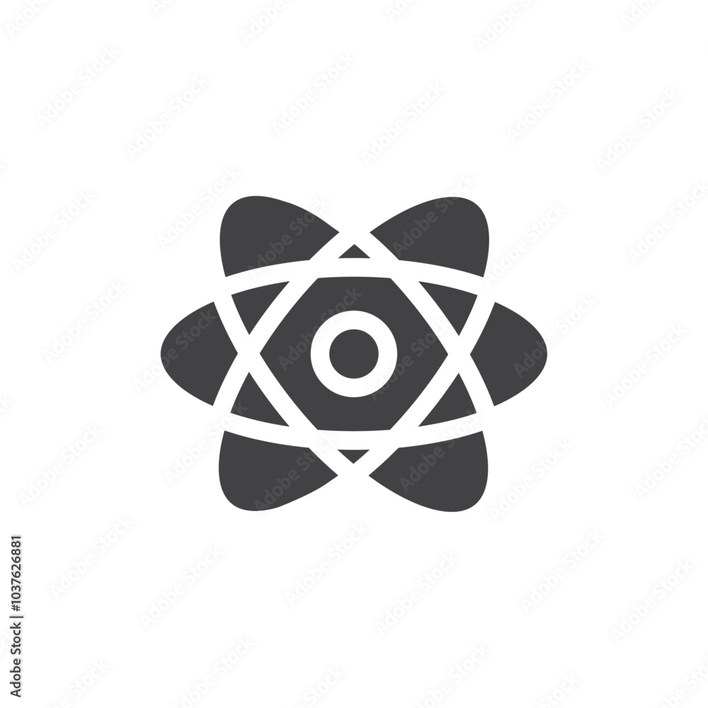 Atom Icon Flat simple outline set Atom Icon Flat simple outline set