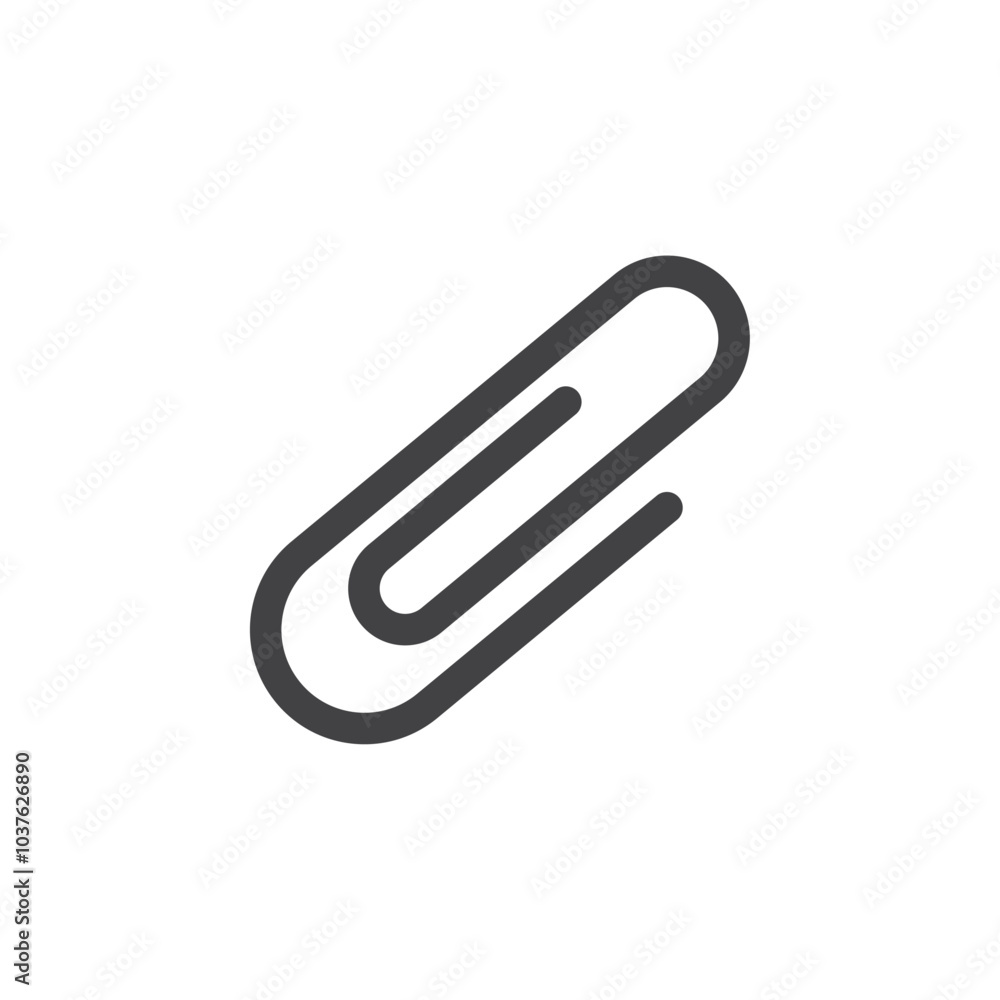 Attachment clip icon Flat simple outline set Attachment clip icon Flat simple outline set