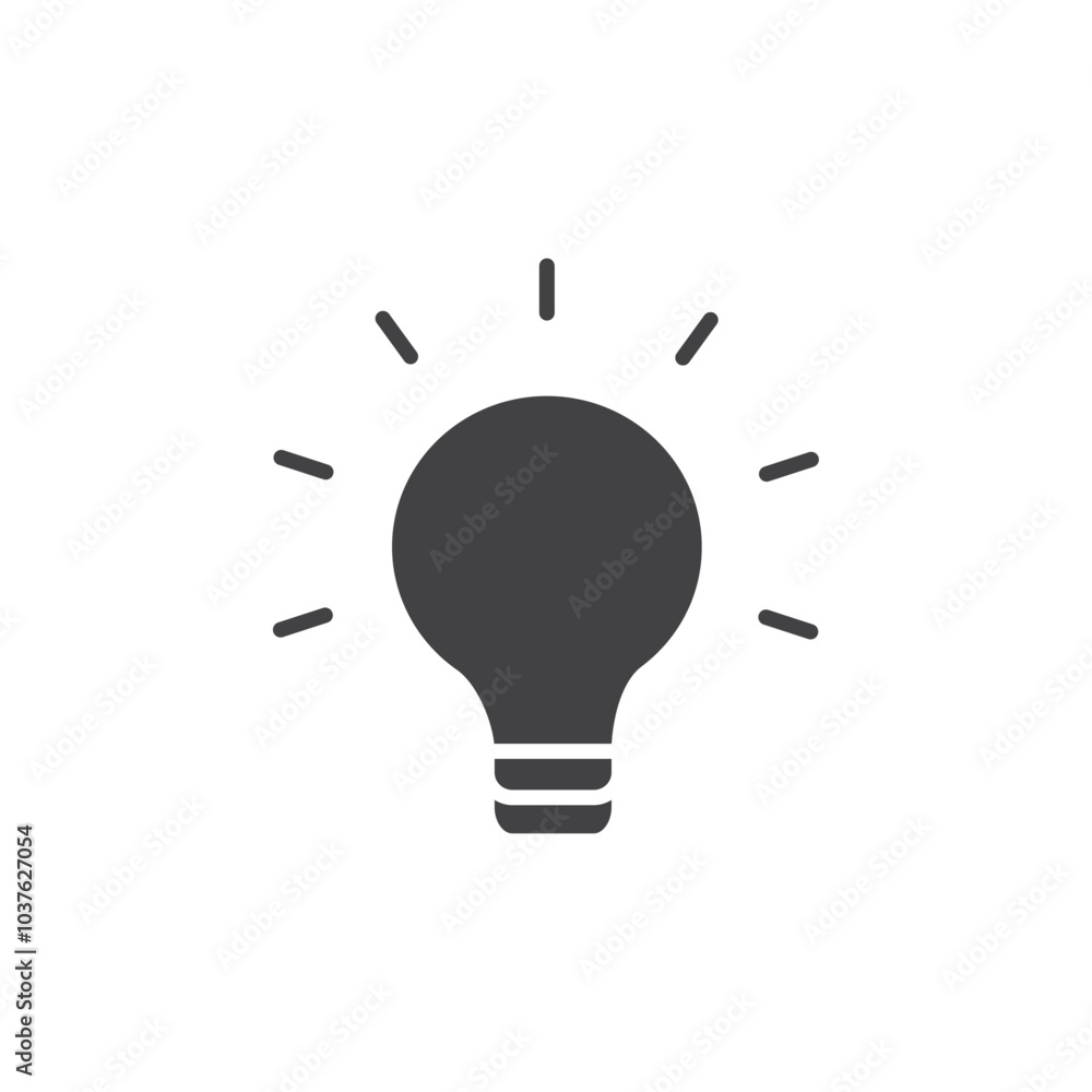 Bulb icon Flat simple outline set Bulb icon Flat simple outline set