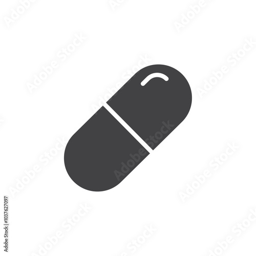 Capsule icon Flat simple outline set