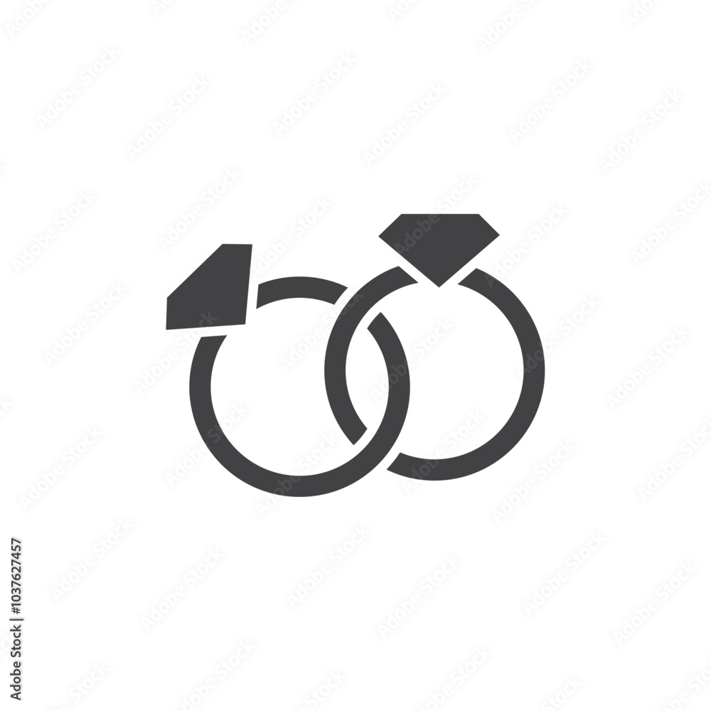 Diamond ring icon Flat simple outline set Diamond ring icon Flat simple outline set