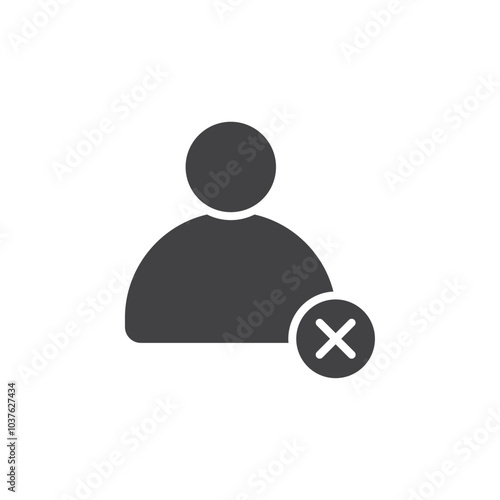 Delete user icon Flat simple outline set