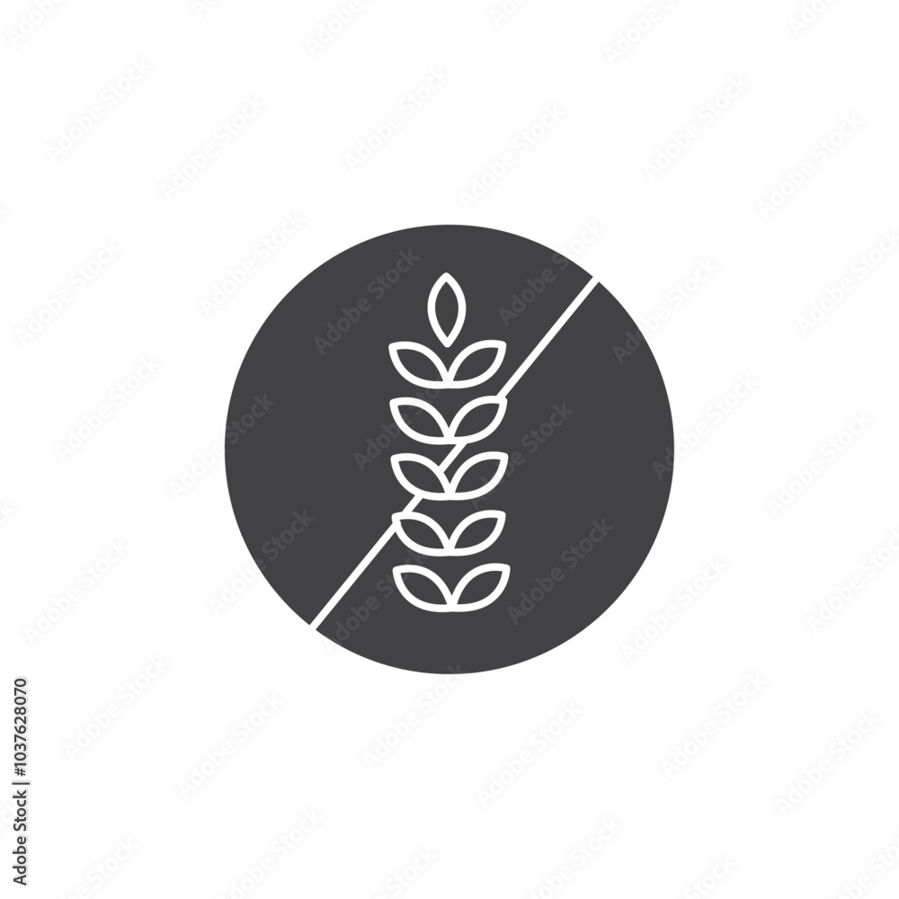 Gluten free icon Flat simple outline set Gluten free icon Flat simple outline set