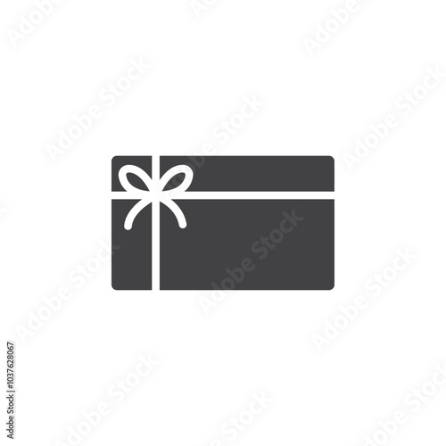 Gift card icon Flat simple outline set