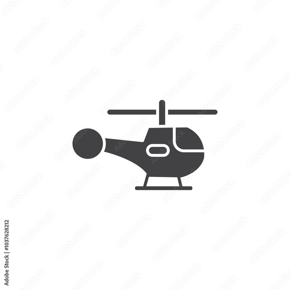 Helicopter icon Flat simple outline set Helicopter icon Flat simple outline set