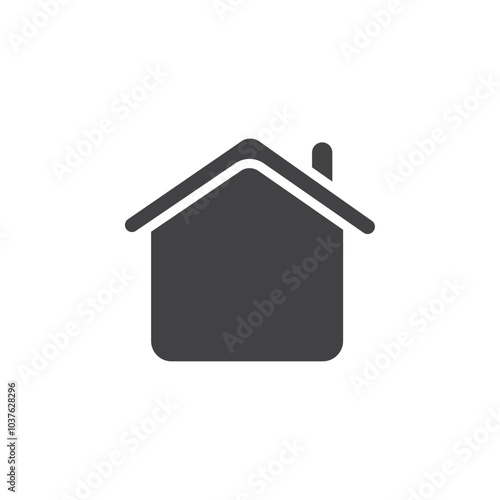 House icon Flat simple outline set