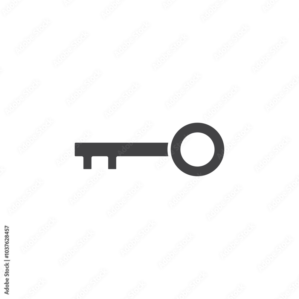 Key icon Flat simple outline set Key icon Flat simple outline set