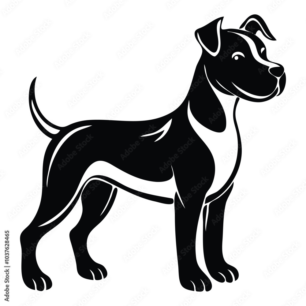 Dog vector silhouette illustration art on white background Dog vector silhouette illustration art on white background