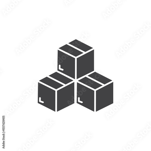 Inventory icon Flat simple outline set