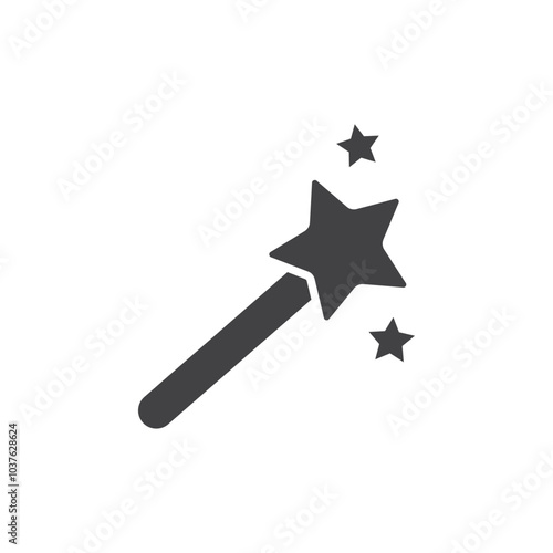 Magic wand icon Flat simple outline set