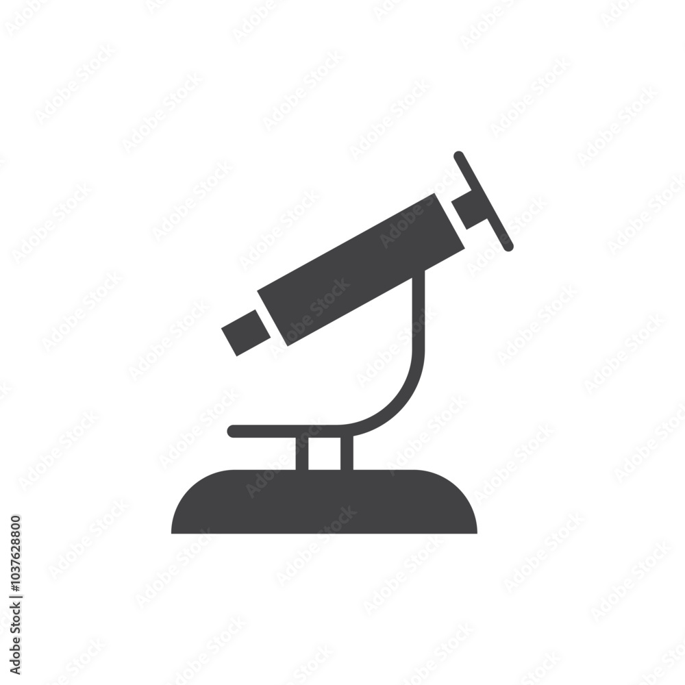 Microscope Icon Flat simple outline set
