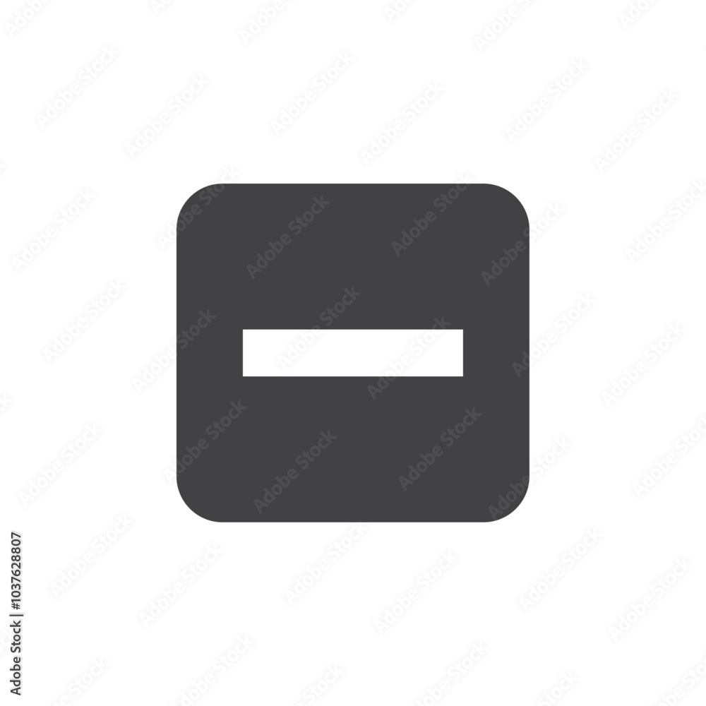 Minus icon Flat simple outline set Minus icon Flat simple outline set