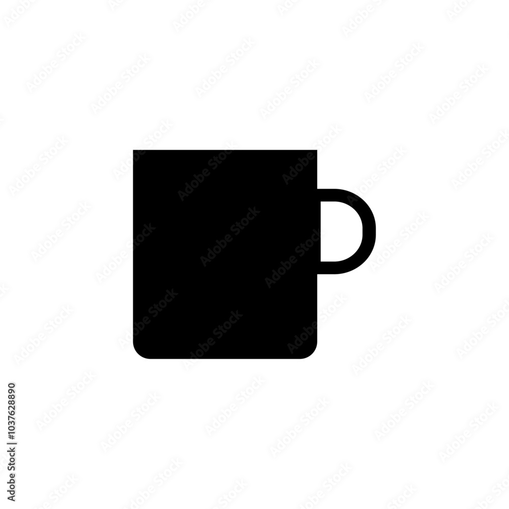 Mug icon Flat simple outline set Mug icon Flat simple outline set