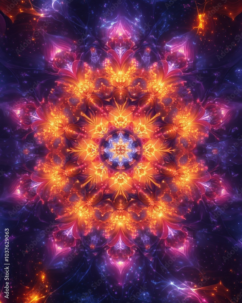 colorful mandala in space colorful mandala in space