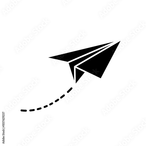Paper plane icon Flat simple outline set