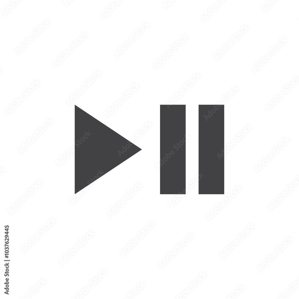 Play pause icon Flat simple outline set Play pause icon Flat simple outline set