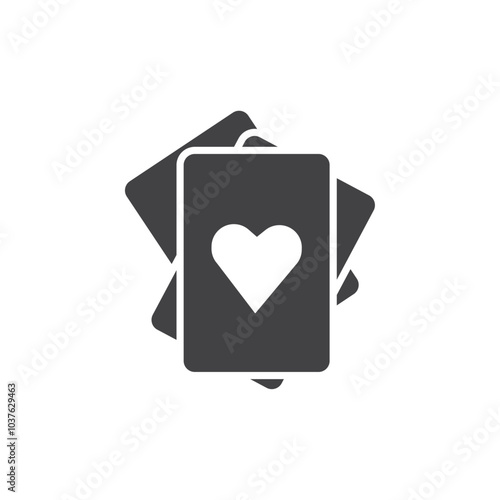 Playing cards icon Flat simple outline set