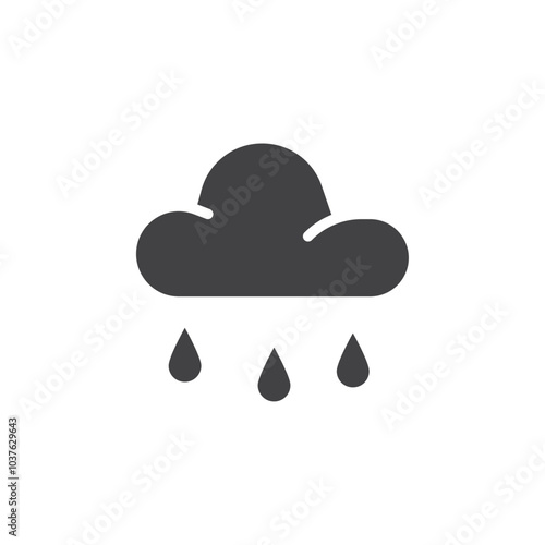 Rainy icon Flat simple outline set