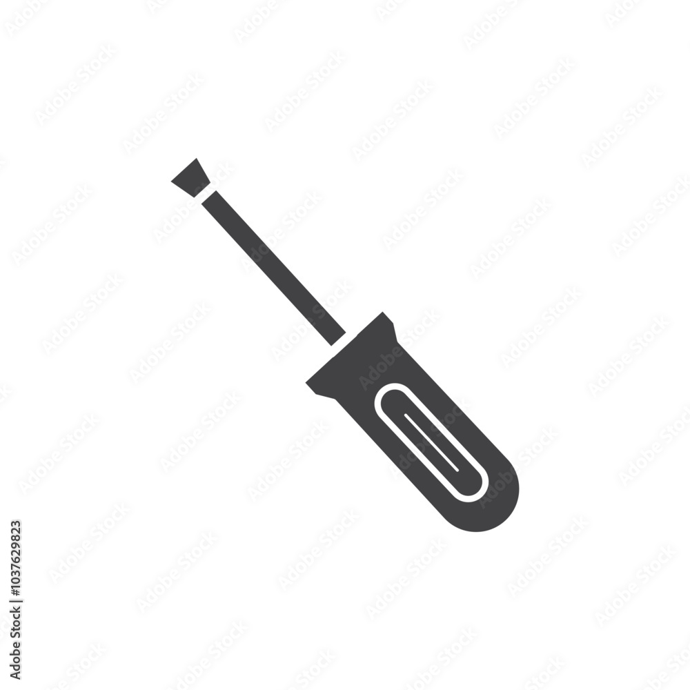Screwdriver icon Flat simple outline set Screwdriver icon Flat simple outline set