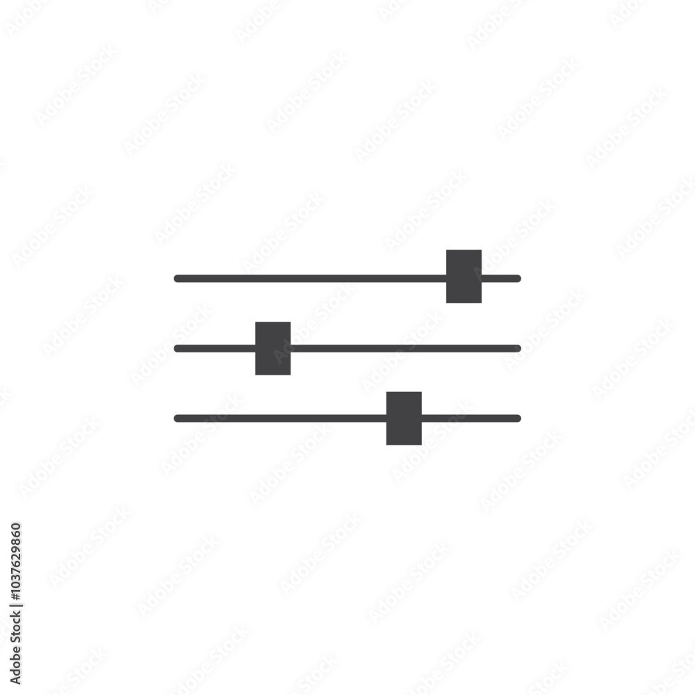 Settings sliders icon Flat simple outline set Settings sliders icon Flat simple outline set