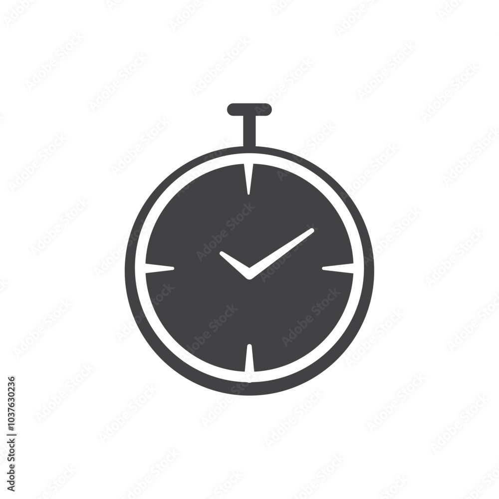Time icon Flat simple outline set