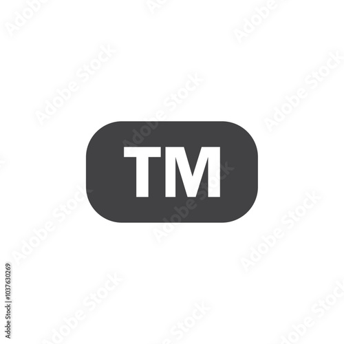 TM trademark icon Flat simple outline set