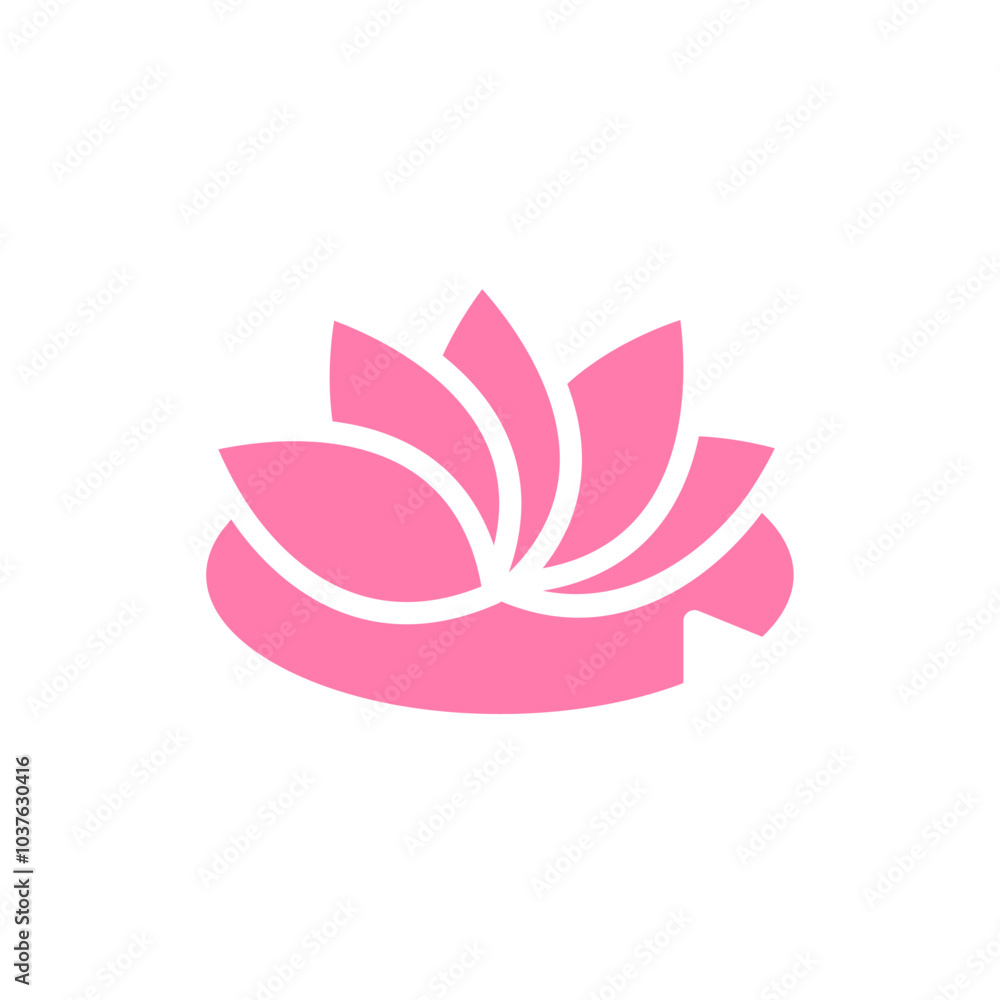 Water lily icon Flat simple outline set