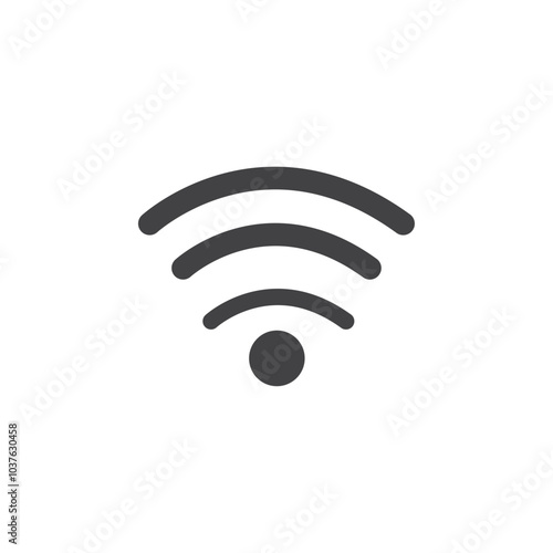 Wifi Signal icon Flat simple outline set