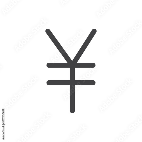 Yen Icon Flat simple outline set