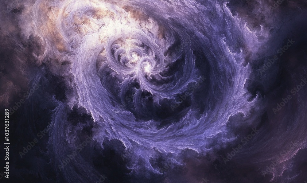 Obraz premium A swirling purple cloud with a white center