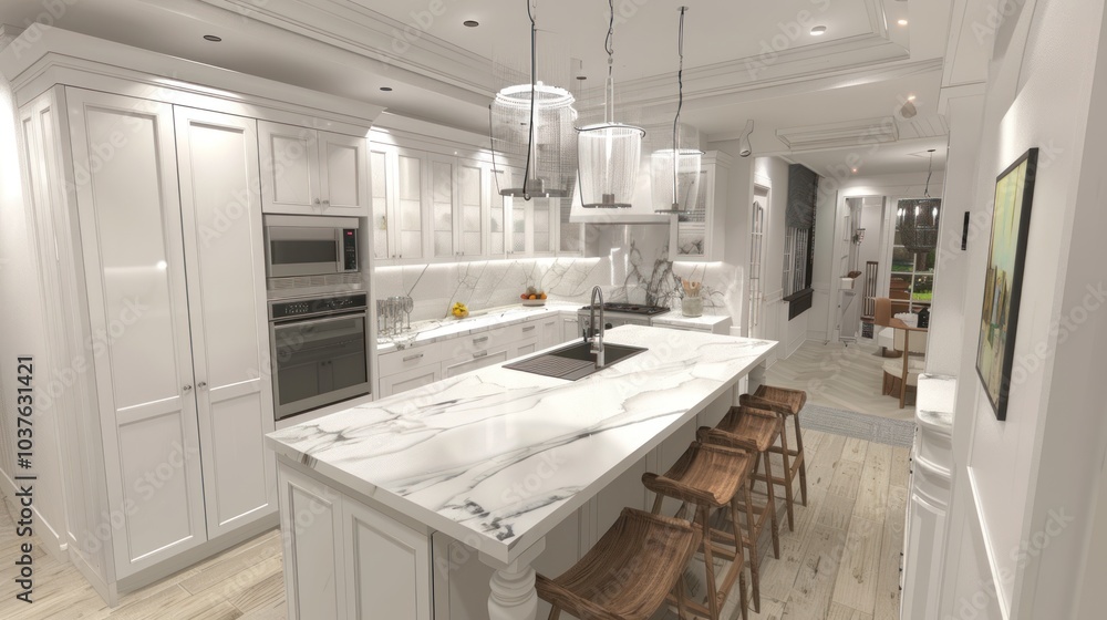 Modern Kitchen minimalist vibe with clean shelves and aesthetic furniture Modern Kitchen minimalist vibe with clean shelves and aesthetic furniture