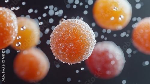 Flawless Gulab Jamun Delight in Mid-Air with Sparkle on Gradient Background | Minimalist 16K Hyperdetail Indian Dessert Photography photo