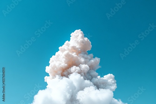 A majestic cloud formation set against a clear blue sky, capturing the beauty and wonder of nature and the ephemeral, ever-changing aspects of the atmosphere. photo