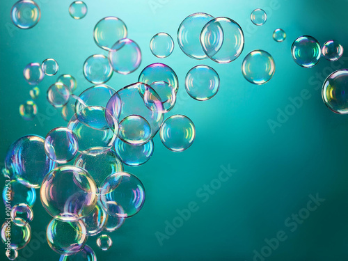 colorful soap banks on a turquoise background