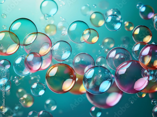 colorful soap banks on a turquoise background