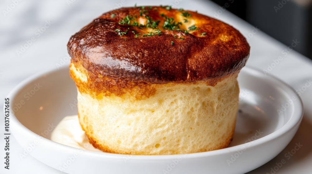 A light and airy soufflé infused with Grand Marnier citrus flavors, served with a side of crème anglaise, the perfect ending to a sophisticated meal showcasing classic French pastry. A light and airy soufflé infused with Grand Marnier citrus flavors, served with a side of crème anglaise, the perfect ending to a sophisticated meal showcasing classic French pastry.
