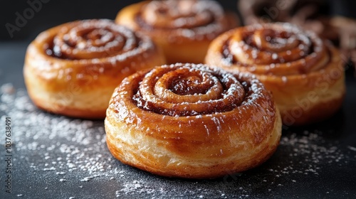 Sweet and Savory Delight: Realistic Cinnamon Rolls Isolated in High-Quality Product Photography