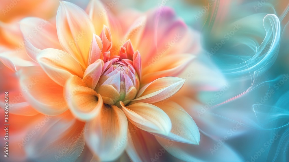 Soft Peach Dahlia Flower Soft Peach Dahlia Flower