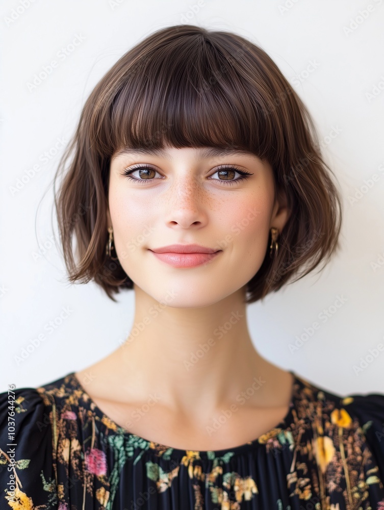 Fototapeta premium short bangs hairstyle