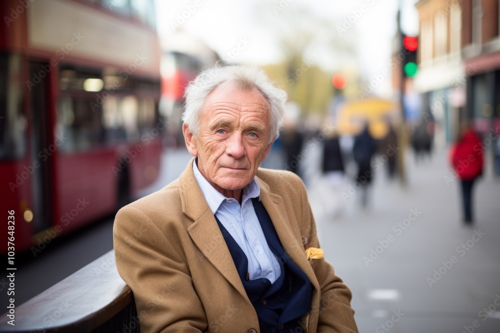 Portrait of an old man in the city. Shallow depth of field Portrait of an old man in the city. Shallow depth of field